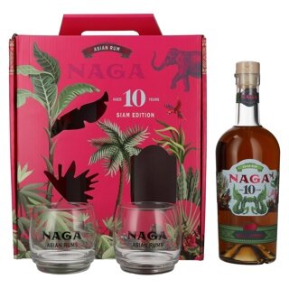 Naga Rum Siam 10 Years + 2 glazen